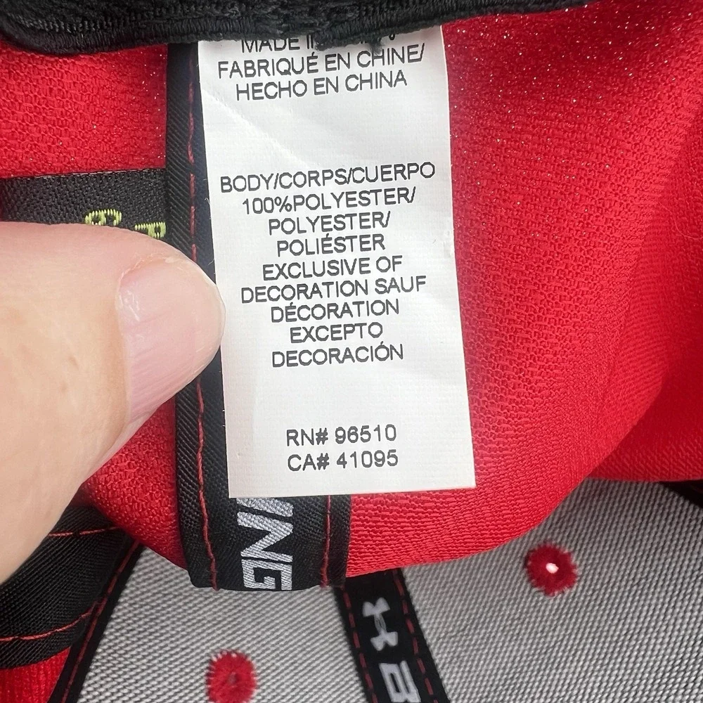 Under Armour Blitzing Stretch Fit Hat L/XL Red Black UA Classic Fit Cap